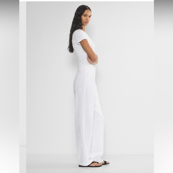 Wilfred by Artizia the Effortless Pant 10 CruiseLinen Lyocell White Chic Classic - Picture 3 of 16